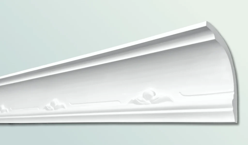 Stuckleiste CG 108 für die Decke mit floralem Muster.
