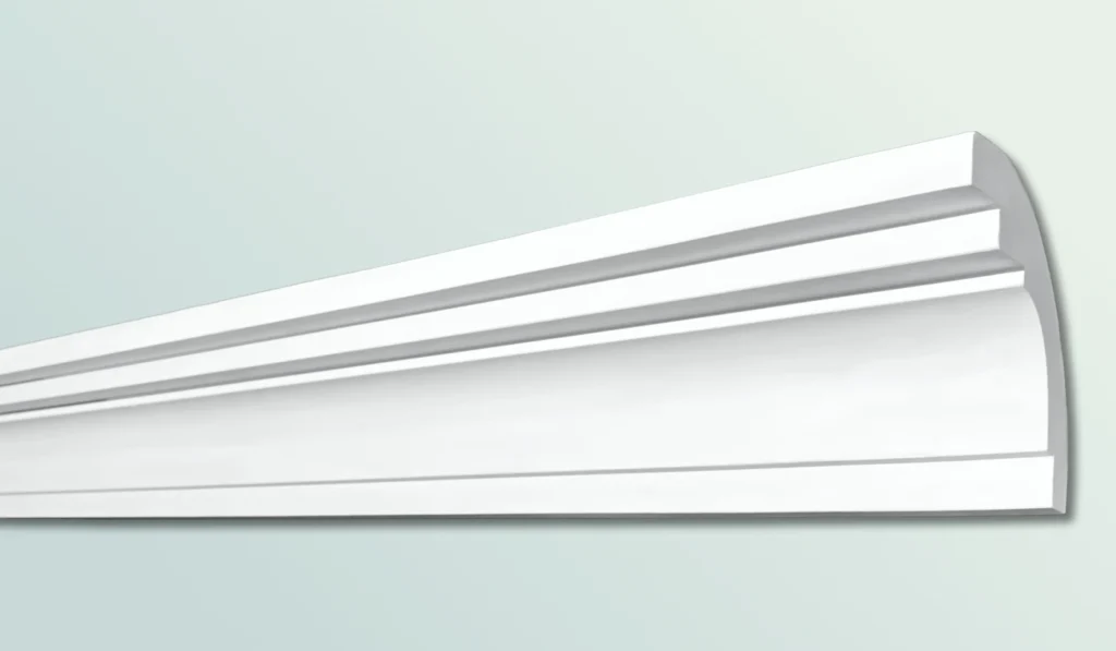 Stuckleiste F 96 für die Decke als moderne Hohlkehle.